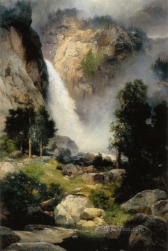 Tomás Morán Painting - Cascade Falls Yosemite Escuela de las Montañas Rocosas Thomas Moran